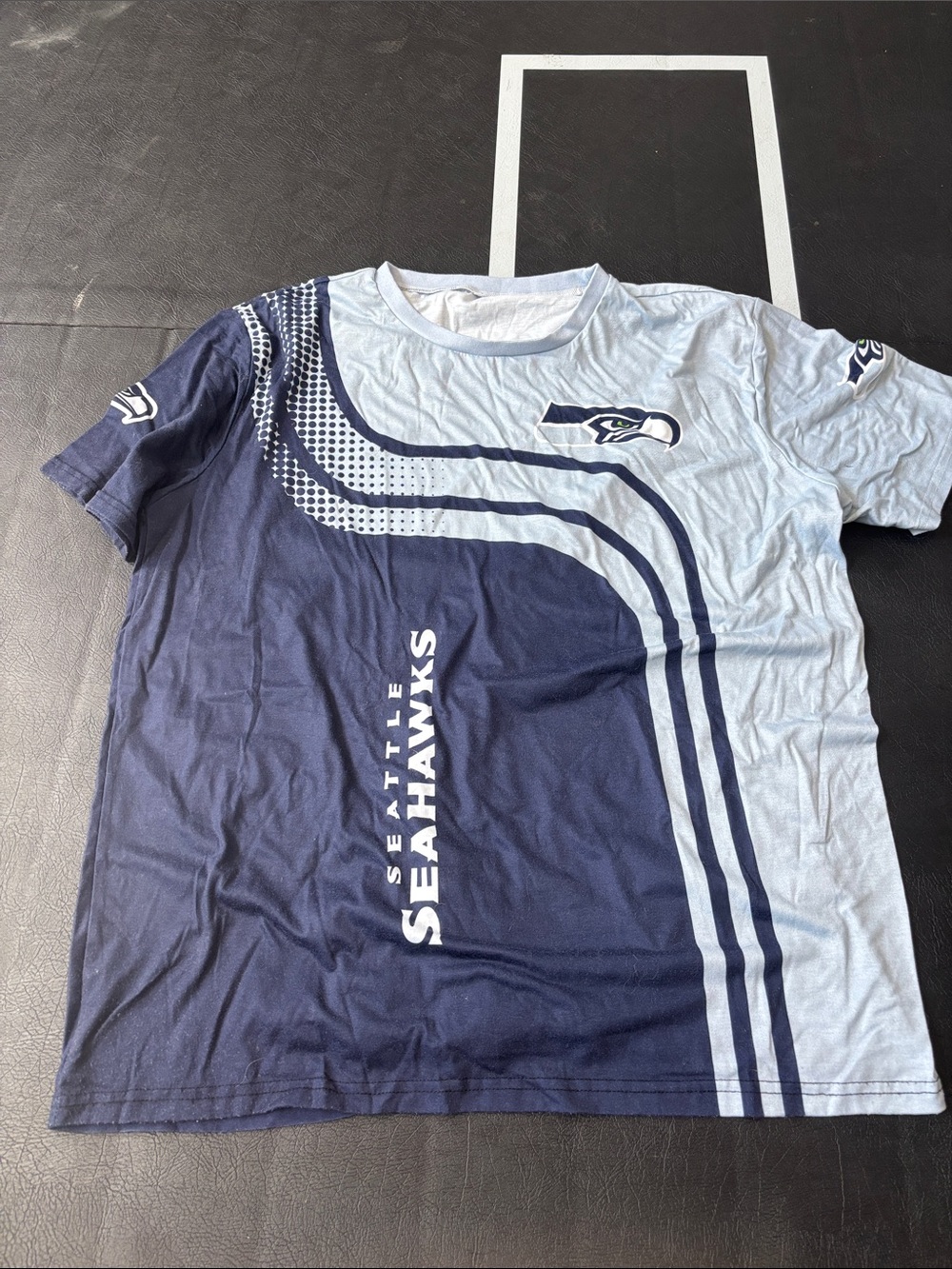 Seattle Seahawks Short Sleeve Team Tee — Navy and Light Blue